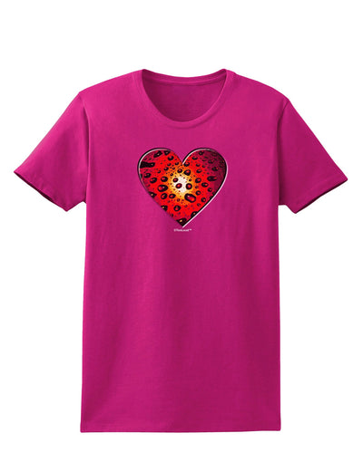 Water Droplet Heart Red Womens Dark T-Shirt by TooLoud-Womens T-Shirt-TooLoud-Hot-Pink-Small-Davson Sales