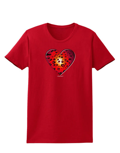 Water Droplet Heart Red Womens Dark T-Shirt by TooLoud-Womens T-Shirt-TooLoud-Red-X-Small-Davson Sales