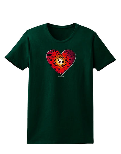 Water Droplet Heart Red Womens Dark T-Shirt by TooLoud-Womens T-Shirt-TooLoud-Forest-Green-Small-Davson Sales