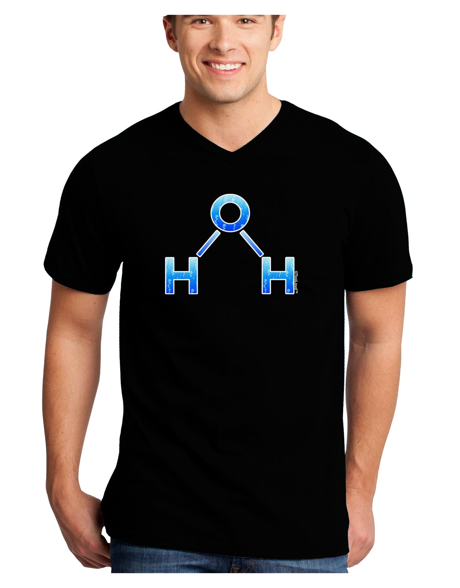 Water Molecule Adult Dark V-Neck T-Shirt by TooLoud-Mens V-Neck T-Shirt-TooLoud-Black-Small-Davson Sales