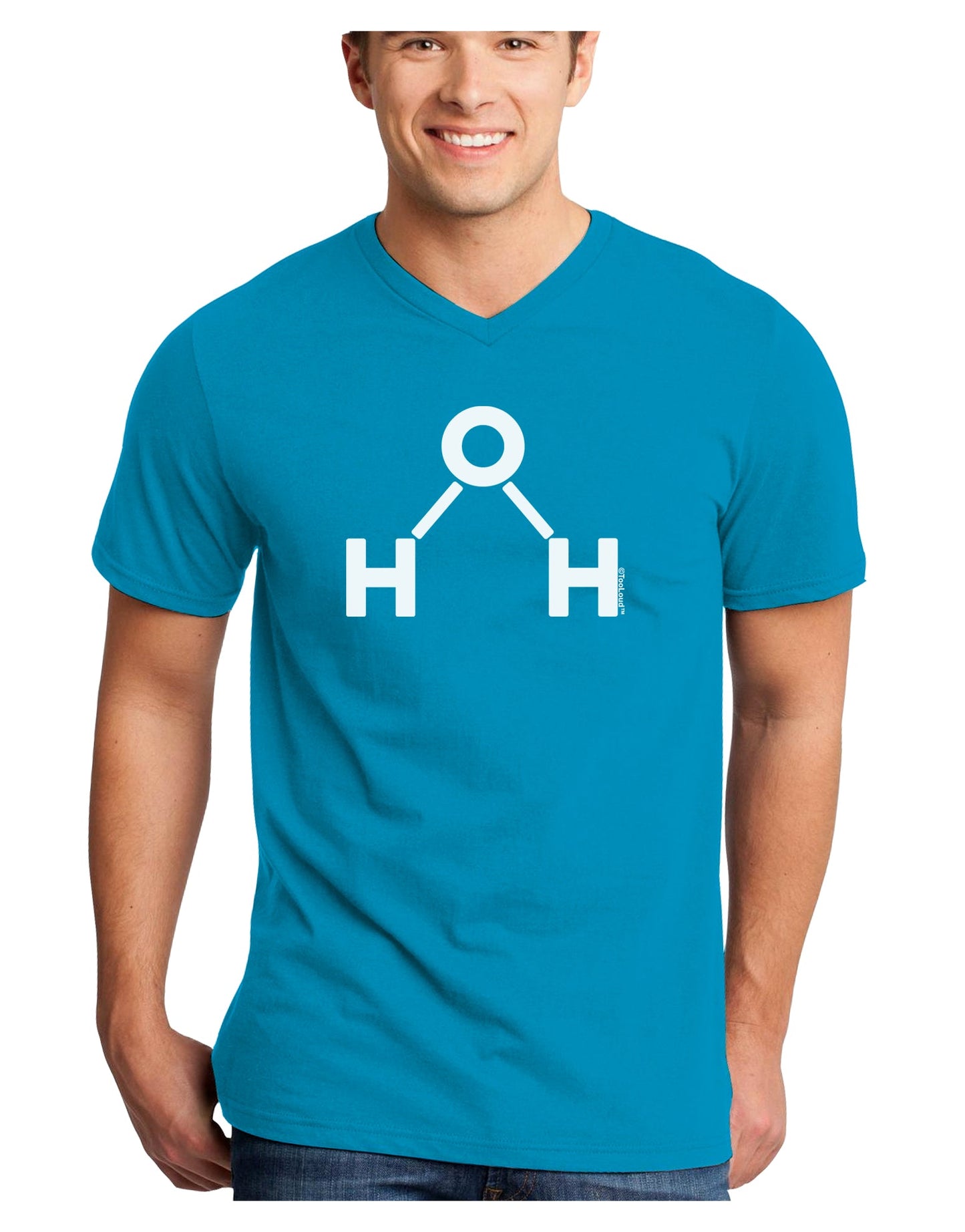 Water Molecule Text Adult Dark V-Neck T-Shirt by TooLoud-Mens V-Neck T-Shirt-TooLoud-Turquoise-Small-Davson Sales
