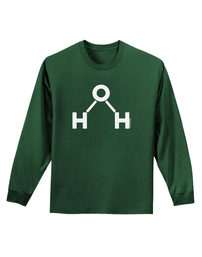 Water Molecule Text Adult Long Sleeve Dark T-Shirt by TooLoud-TooLoud-Dark-Green-Small-Davson Sales