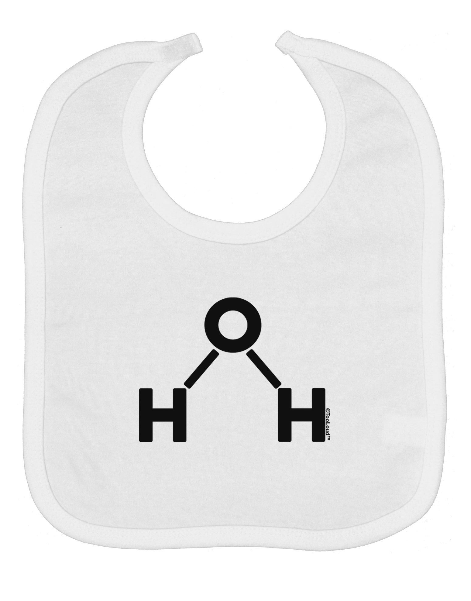 Water Molecule Text Baby Bib by TooLoud