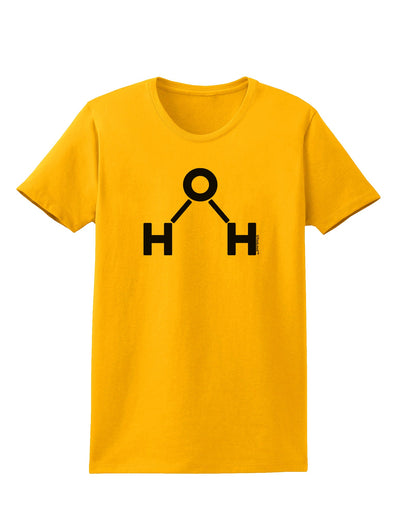 Water Molecule Text Womens T-Shirt by TooLoud-Womens T-Shirt-TooLoud-Gold-X-Small-Davson Sales