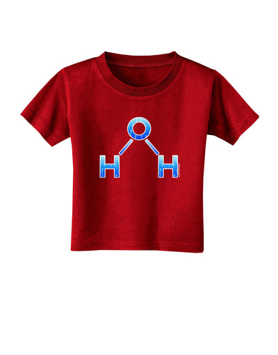 Water Molecule Toddler T-Shirt Dark by TooLoud-Toddler T-Shirt-TooLoud-Red-2T-Davson Sales