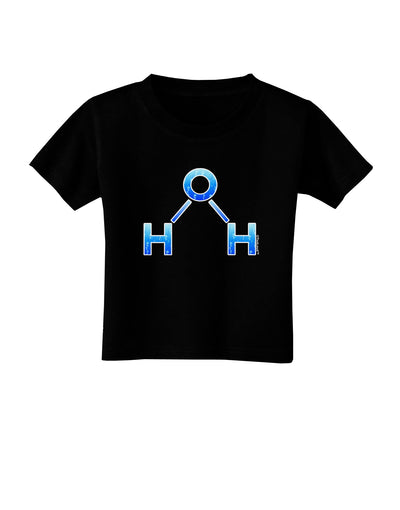 Water Molecule Toddler T-Shirt Dark by TooLoud-Toddler T-Shirt-TooLoud-Black-2T-Davson Sales