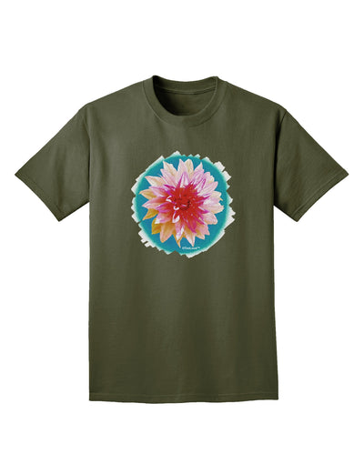 Watercolor Flower Adult Dark T-Shirt-Mens T-Shirt-TooLoud-Military-Green-Small-Davson Sales