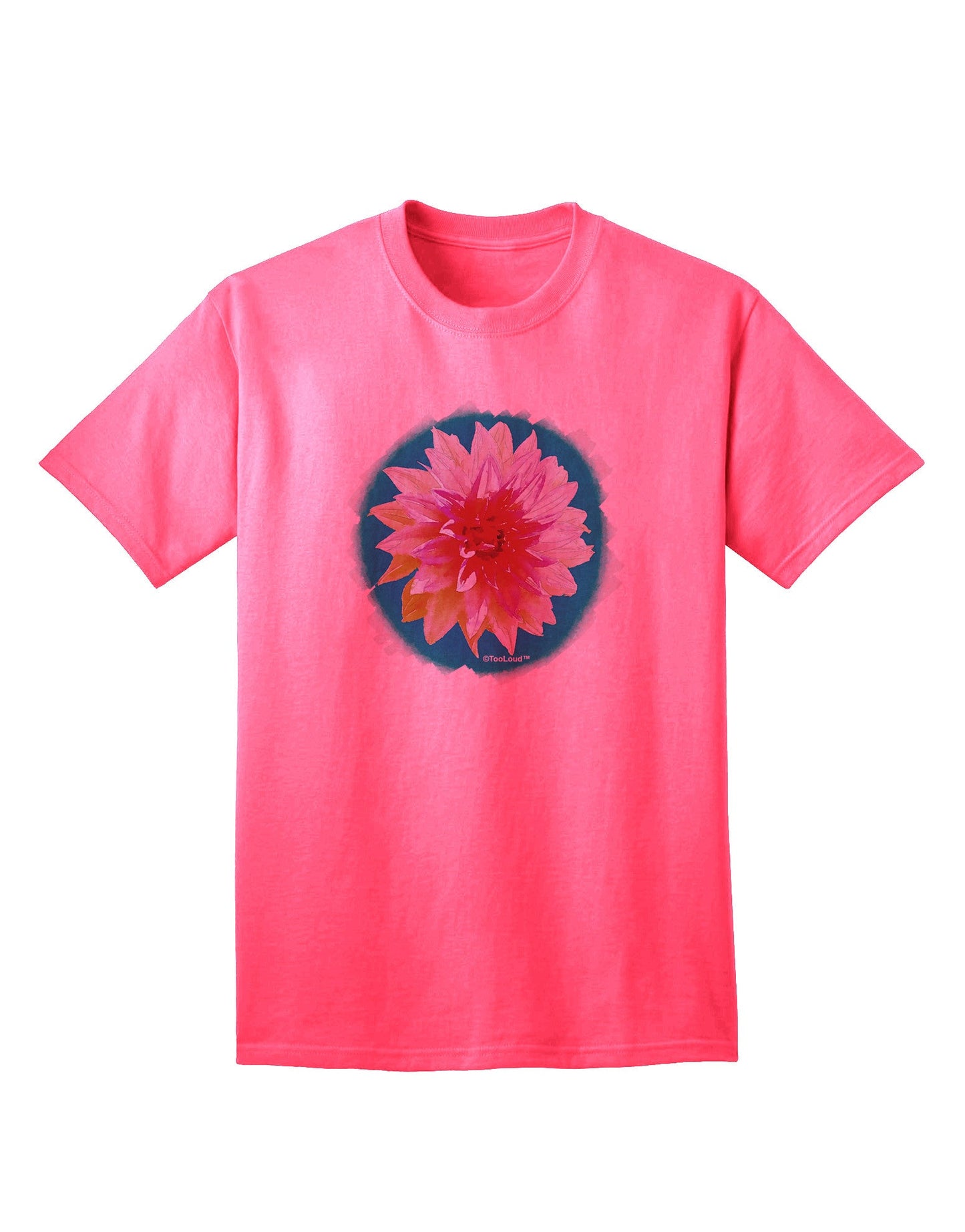 Watercolor Flower Adult T-Shirt-Mens T-Shirt-TooLoud-Neon-Pink-Small-Davson Sales