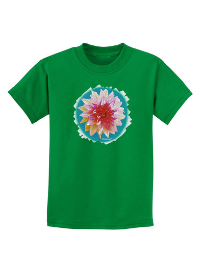 Watercolor Flower Childrens Dark T-Shirt-Childrens T-Shirt-TooLoud-Kelly-Green-X-Small-Davson Sales