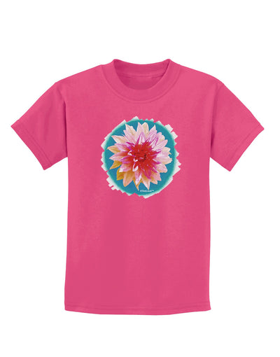 Watercolor Flower Childrens Dark T-Shirt-Childrens T-Shirt-TooLoud-Sangria-X-Small-Davson Sales