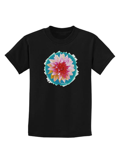 Watercolor Flower Childrens Dark T-Shirt-Childrens T-Shirt-TooLoud-Black-X-Small-Davson Sales