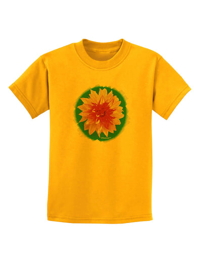 Watercolor Flower Childrens T-Shirt-Childrens T-Shirt-TooLoud-Gold-X-Small-Davson Sales