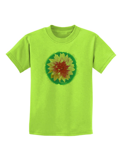 Watercolor Flower Childrens T-Shirt-Childrens T-Shirt-TooLoud-Lime-Green-X-Small-Davson Sales