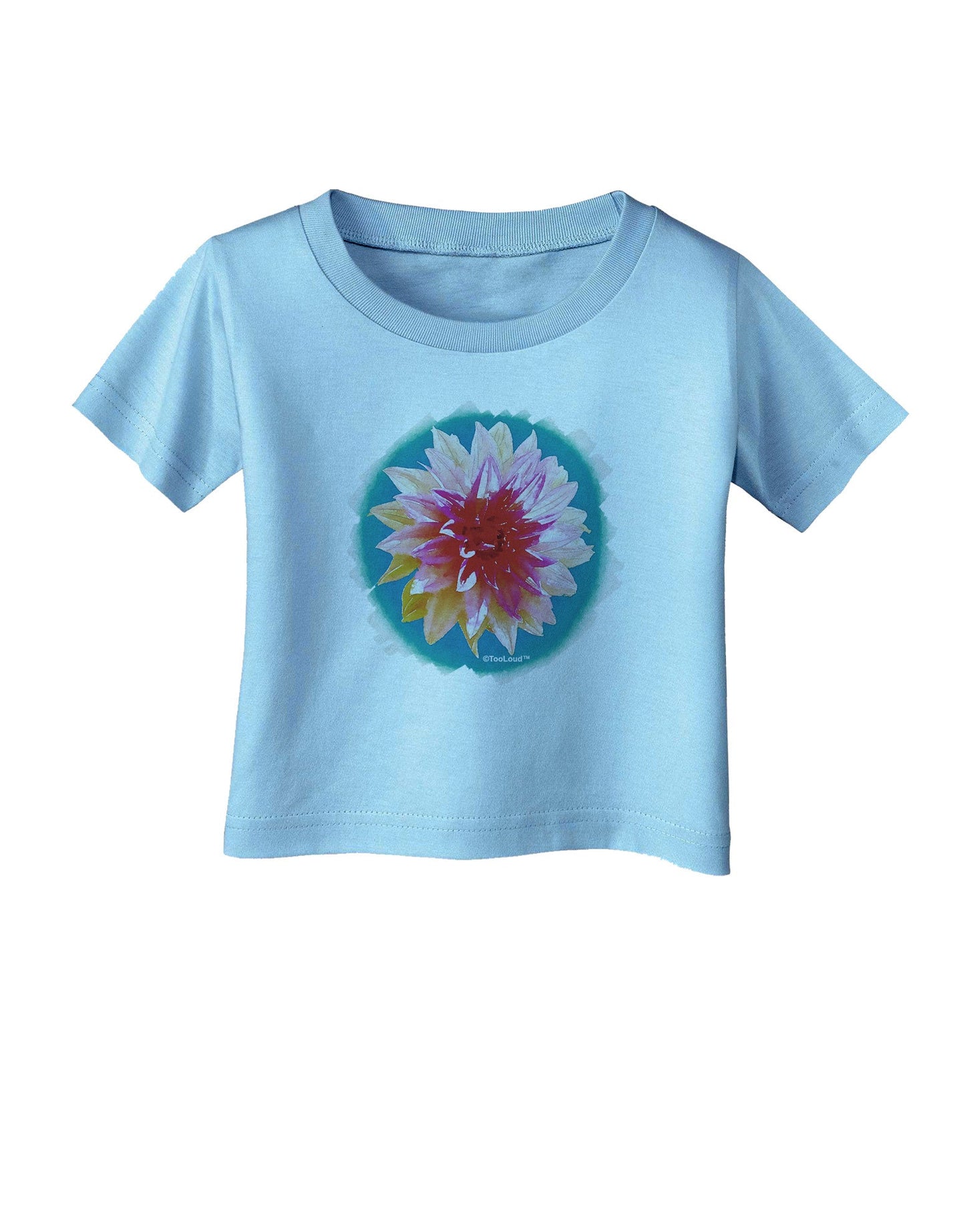 Watercolor Flower Infant T-Shirt-Infant T-Shirt-TooLoud-Aquatic-Blue-06-Months-Davson Sales