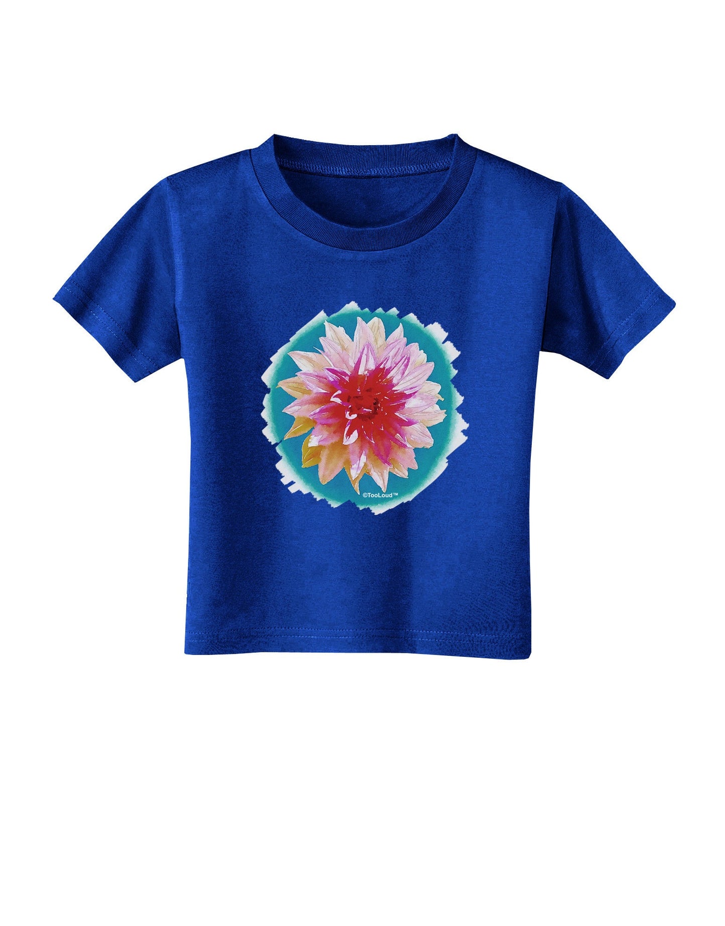 Watercolor Flower Toddler T-Shirt Dark-Toddler T-Shirt-TooLoud-Royal-Blue-2T-Davson Sales
