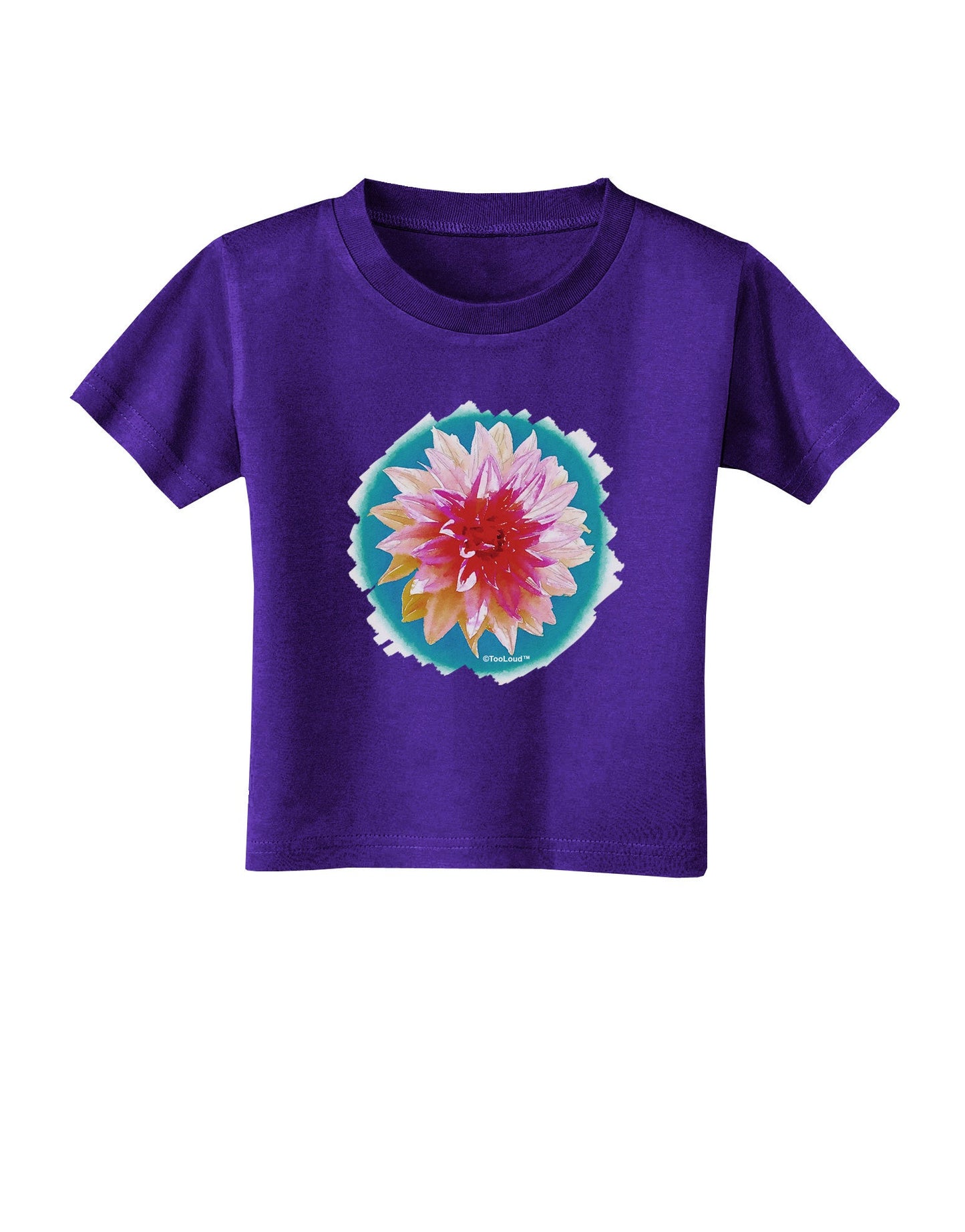 Watercolor Flower Toddler T-Shirt Dark-Toddler T-Shirt-TooLoud-Purple-2T-Davson Sales
