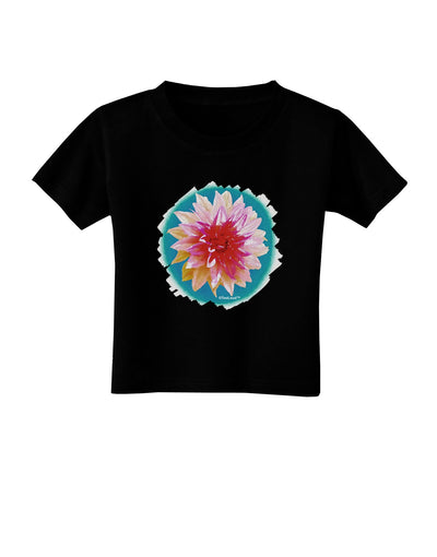 Watercolor Flower Toddler T-Shirt Dark-Toddler T-Shirt-TooLoud-Black-2T-Davson Sales