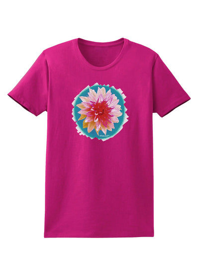 Watercolor Flower Womens Dark T-Shirt-TooLoud-Hot-Pink-Small-Davson Sales