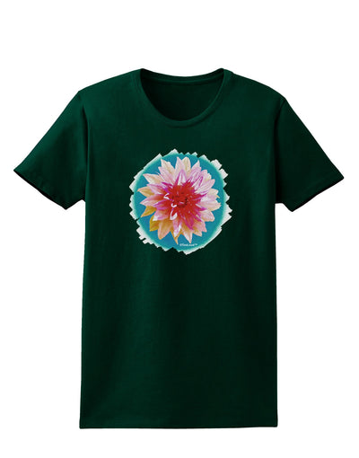 Watercolor Flower Womens Dark T-Shirt-TooLoud-Forest-Green-Small-Davson Sales