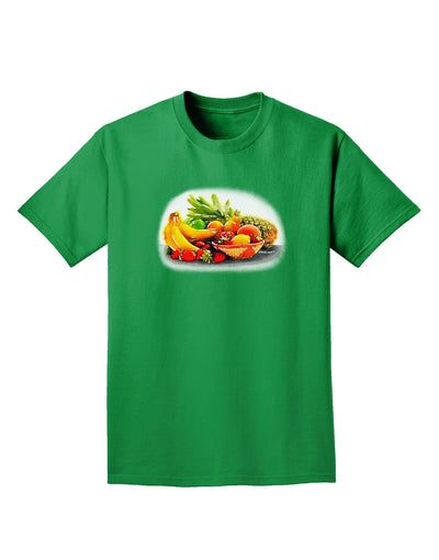 Watercolor Fruit Bowl 1 Adult Dark T-Shirt-Mens T-Shirt-TooLoud-Kelly-Green-Small-Davson Sales