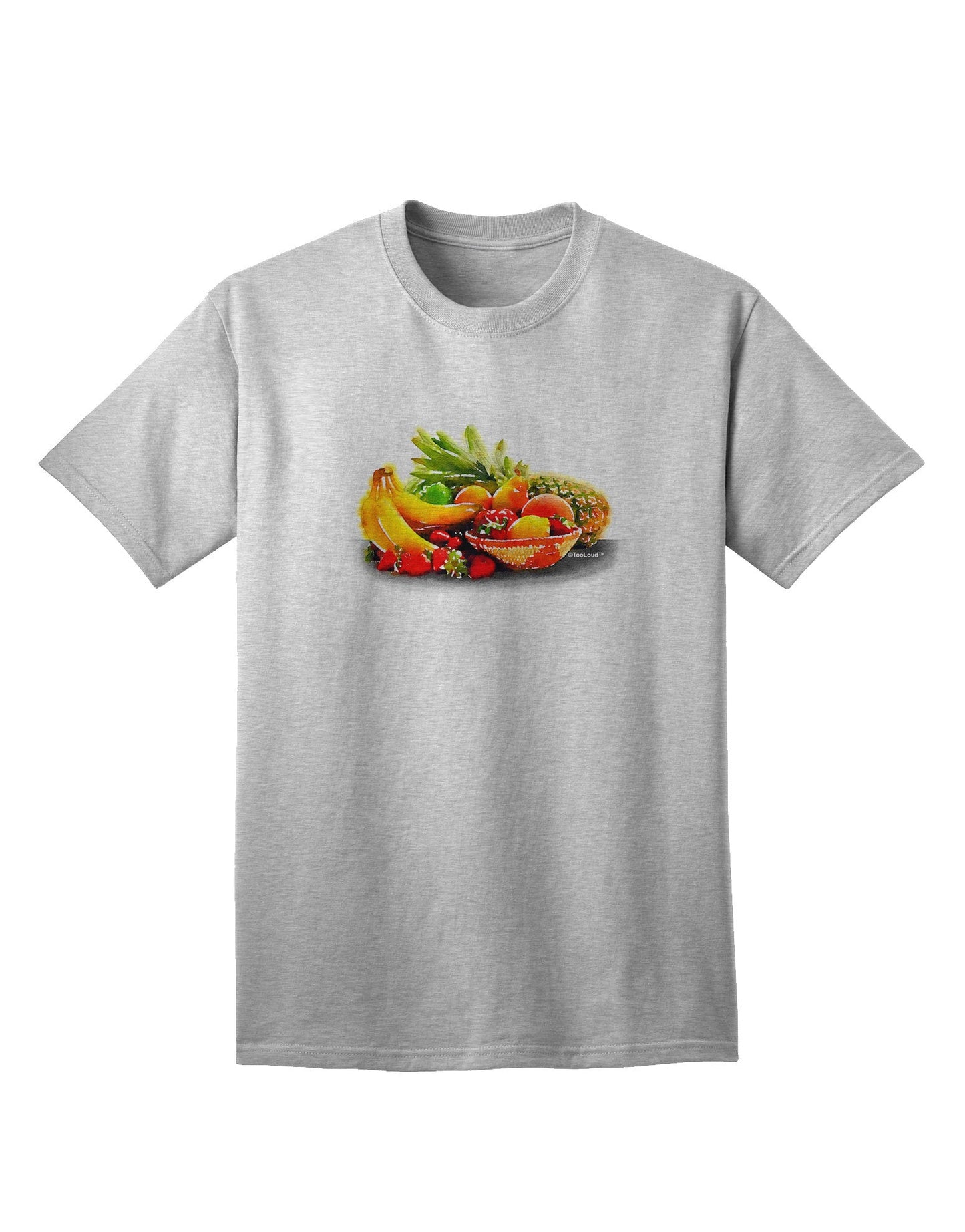 Watercolor Fruit Bowl 1 Adult T-Shirt-Mens T-Shirt-TooLoud-AshGray-Small-Davson Sales