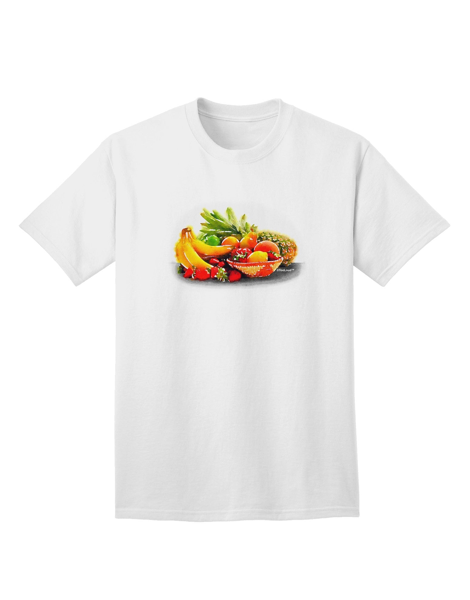 Watercolor Fruit Bowl 1 Adult T-Shirt-Mens T-Shirt-TooLoud-White-Small-Davson Sales