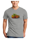 Watercolor Fruit Bowl 1 Adult V-Neck T-shirt-Mens V-Neck T-Shirt-TooLoud-HeatherGray-Small-Davson Sales