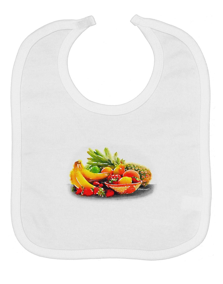 Watercolor Fruit Bowl 1 Baby Bib