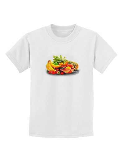 Watercolor Fruit Bowl 1 Childrens T-Shirt-Childrens T-Shirt-TooLoud-White-X-Small-Davson Sales