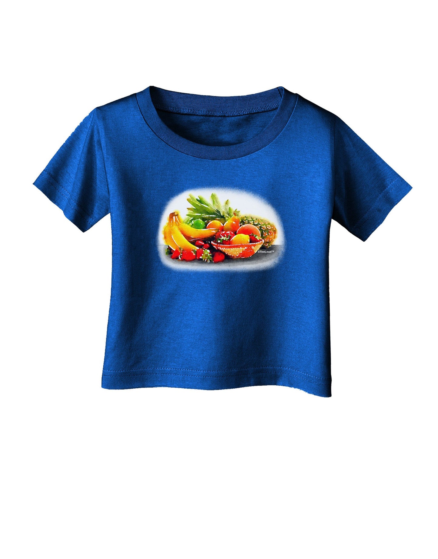 Watercolor Fruit Bowl 1 Infant T-Shirt Dark-Infant T-Shirt-TooLoud-Royal-Blue-06-Months-Davson Sales