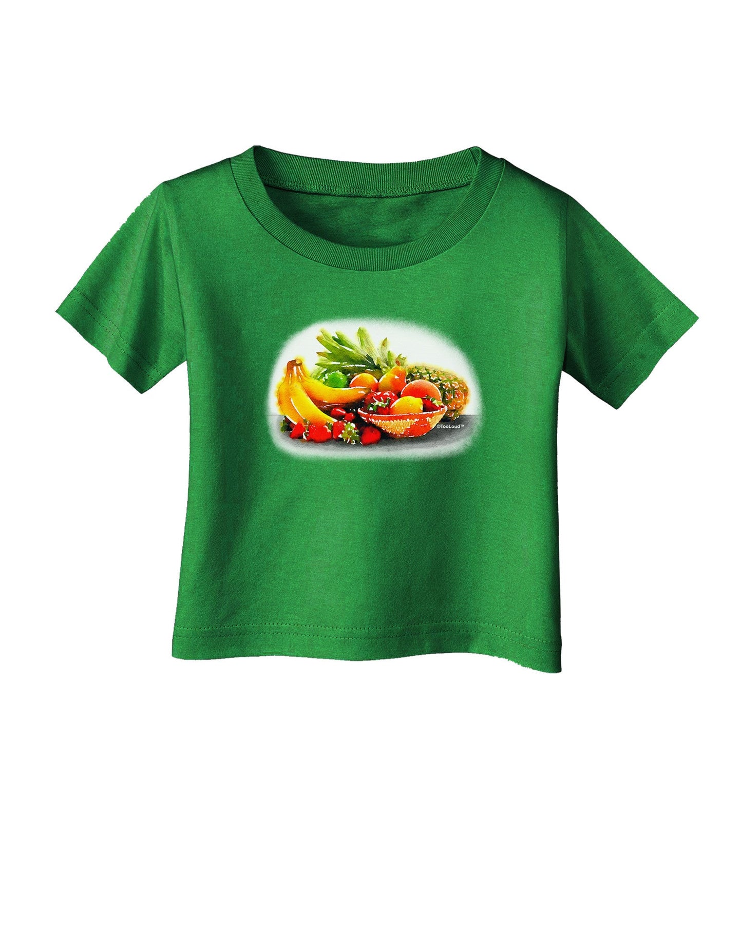 Watercolor Fruit Bowl 1 Infant T-Shirt Dark-Infant T-Shirt-TooLoud-Clover-Green-06-Months-Davson Sales
