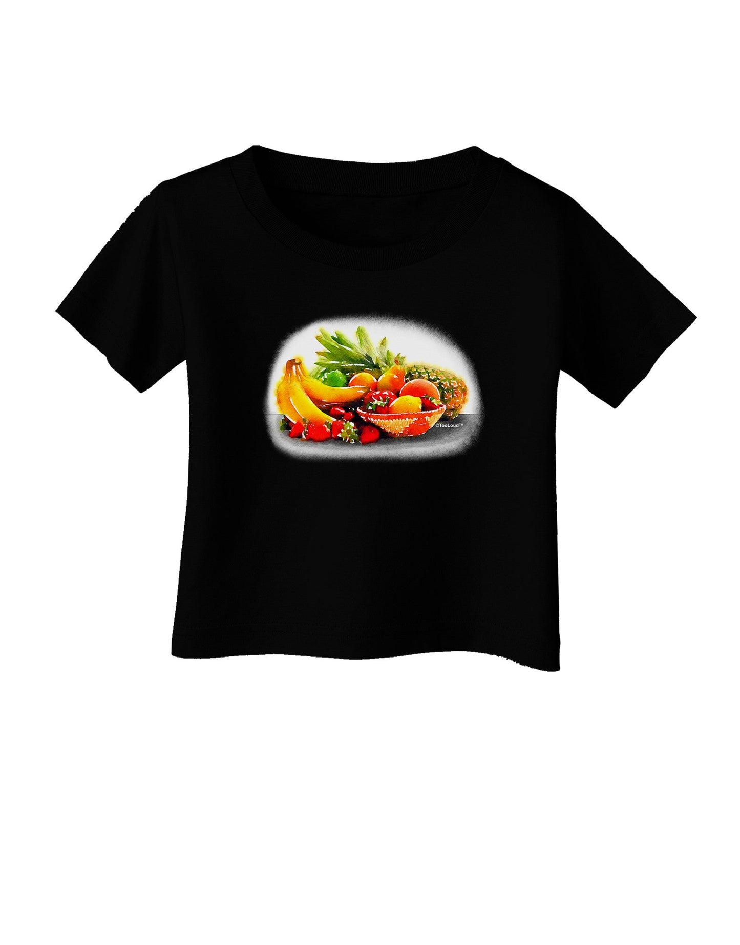 Watercolor Fruit Bowl 1 Infant T-Shirt Dark-Infant T-Shirt-TooLoud-Black-06-Months-Davson Sales