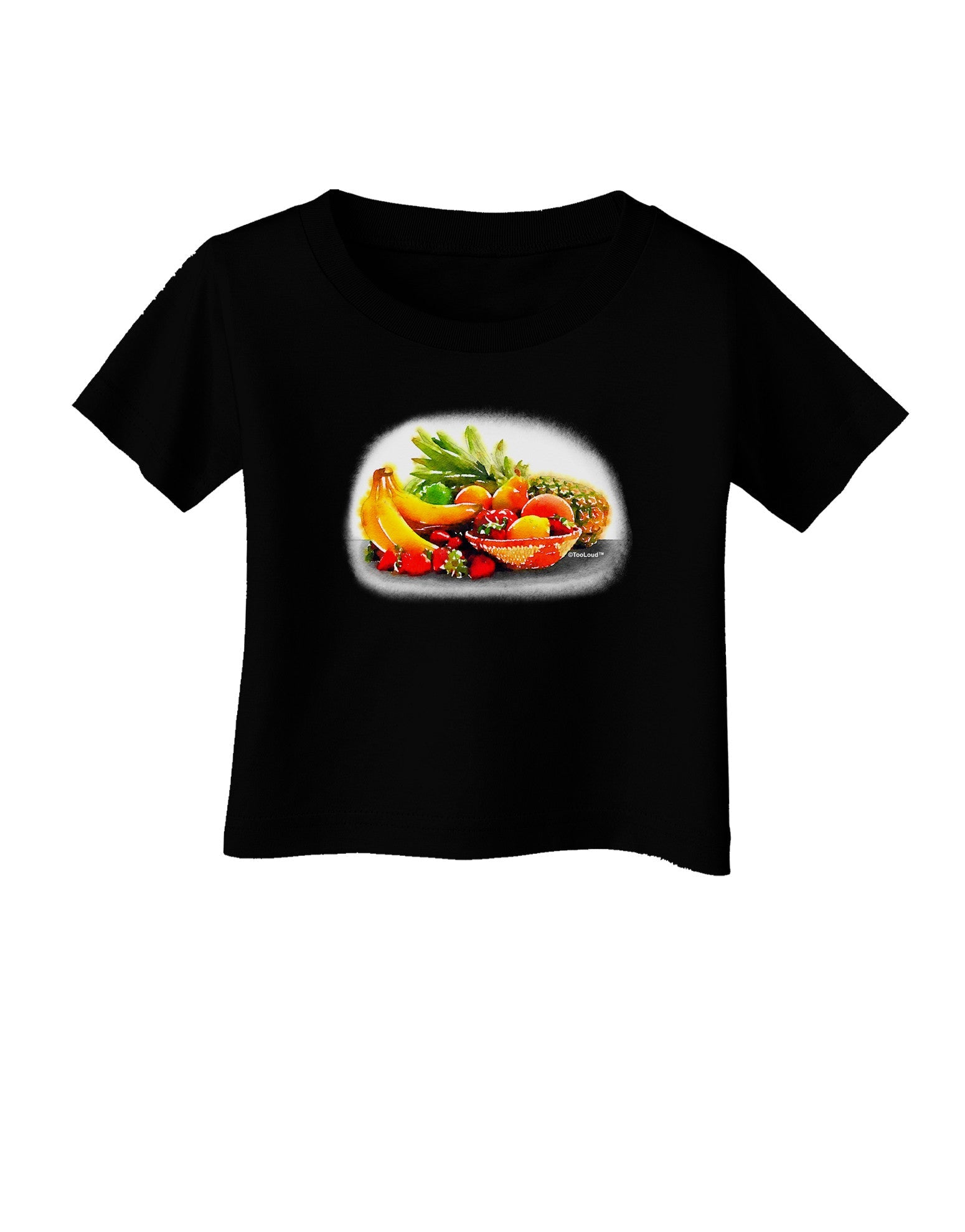 Watercolor Fruit Bowl 1 Infant T-Shirt Dark-Infant T-Shirt-TooLoud-Black-06-Months-Davson Sales