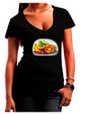 Watercolor Fruit Bowl 1 Juniors V-Neck Dark T-Shirt-Womens V-Neck T-Shirts-TooLoud-Black-Juniors Fitted Small-Davson Sales