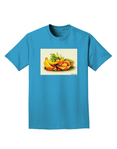 Watercolor Fruit Bowl 2 Adult Dark T-Shirt-Mens T-Shirt-TooLoud-Turquoise-Small-Davson Sales