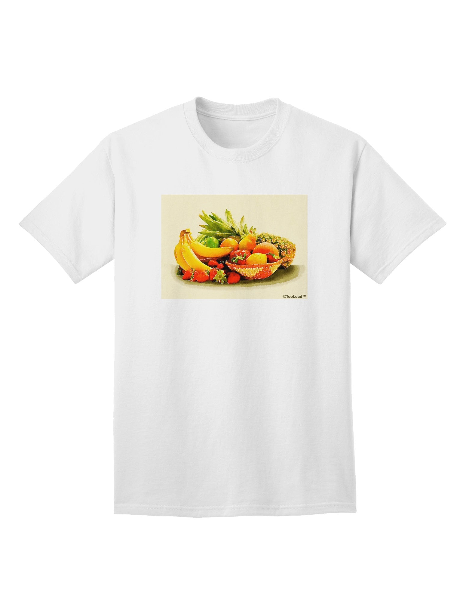 Watercolor Fruit Bowl 2 Adult T-Shirt-Mens T-Shirt-TooLoud-White-Small-Davson Sales