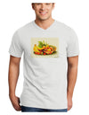 Watercolor Fruit Bowl 2 Adult V-Neck T-shirt-Mens V-Neck T-Shirt-TooLoud-White-Small-Davson Sales