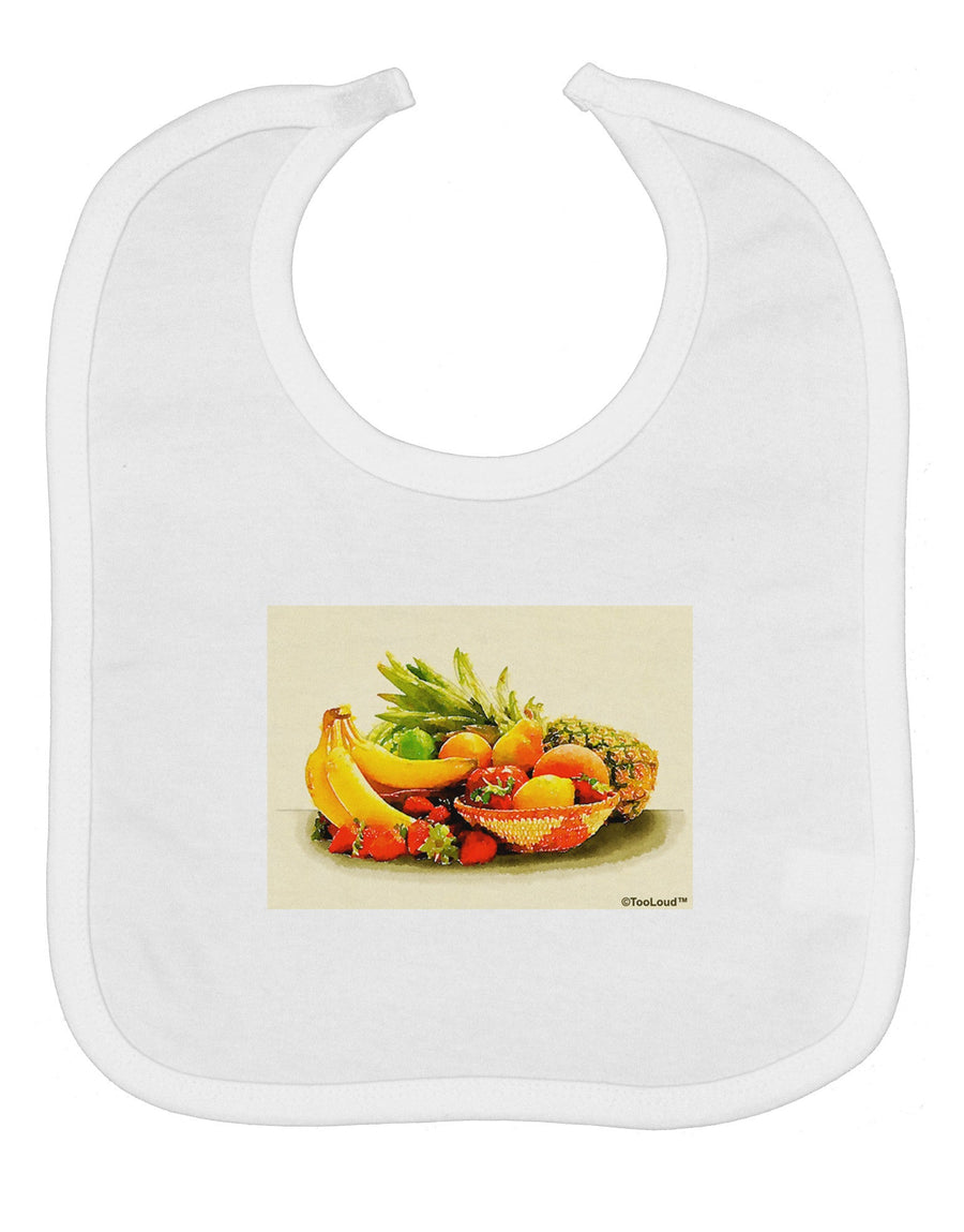 Watercolor Fruit Bowl 2 Baby Bib