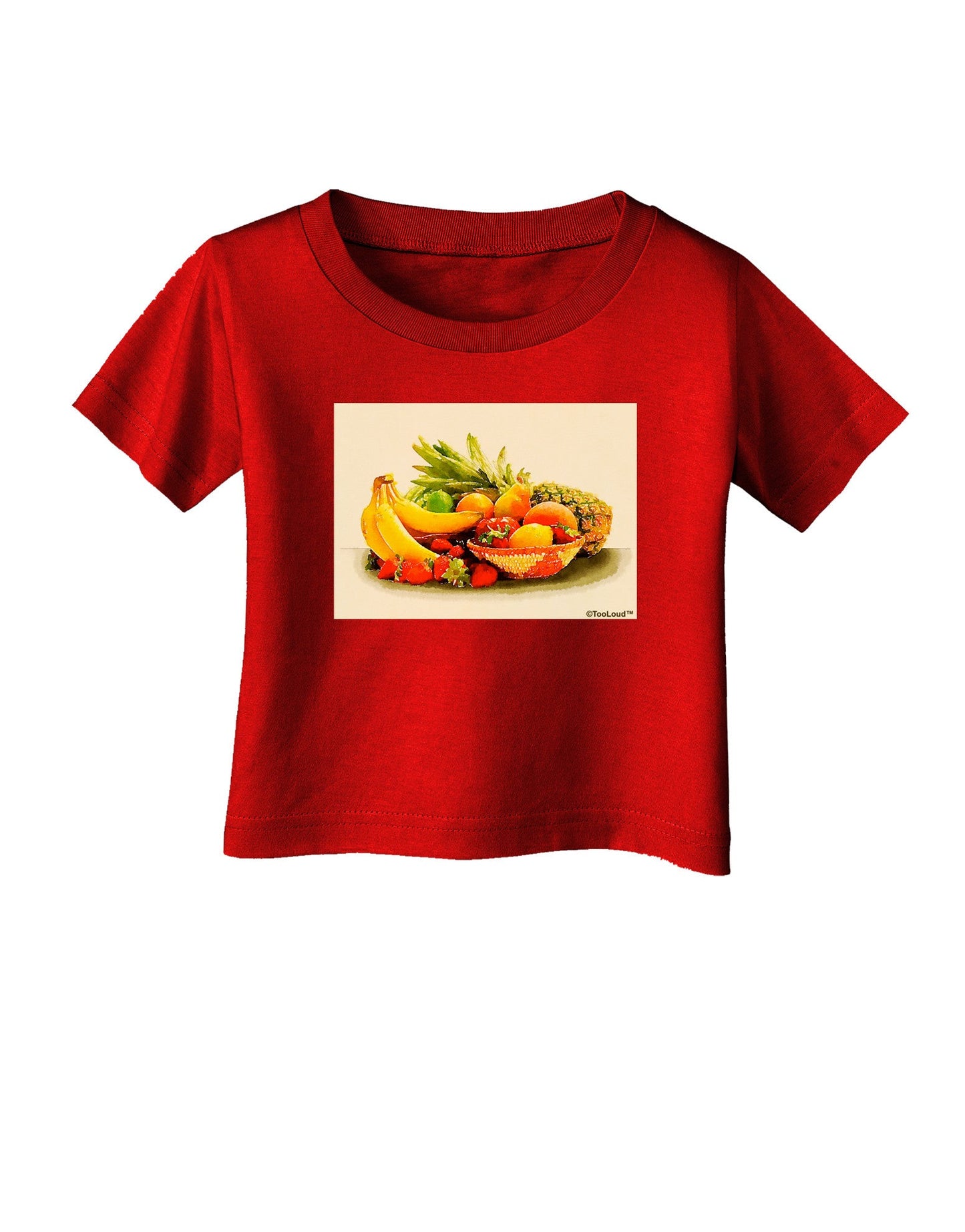 Watercolor Fruit Bowl 2 Infant T-Shirt Dark-Infant T-Shirt-TooLoud-Red-06-Months-Davson Sales