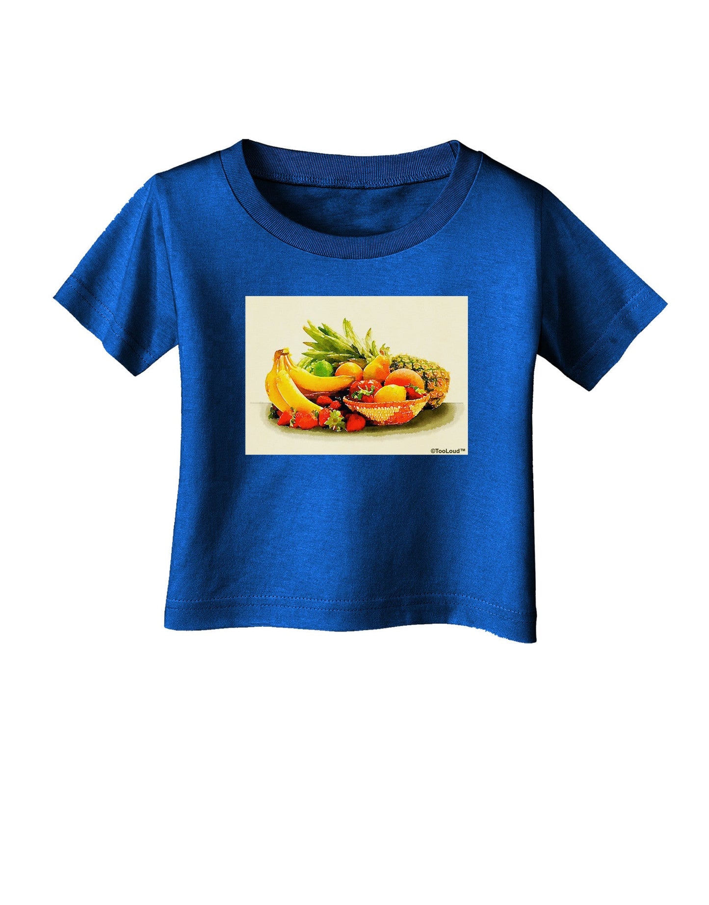 Watercolor Fruit Bowl 2 Infant T-Shirt Dark-Infant T-Shirt-TooLoud-Royal-Blue-06-Months-Davson Sales