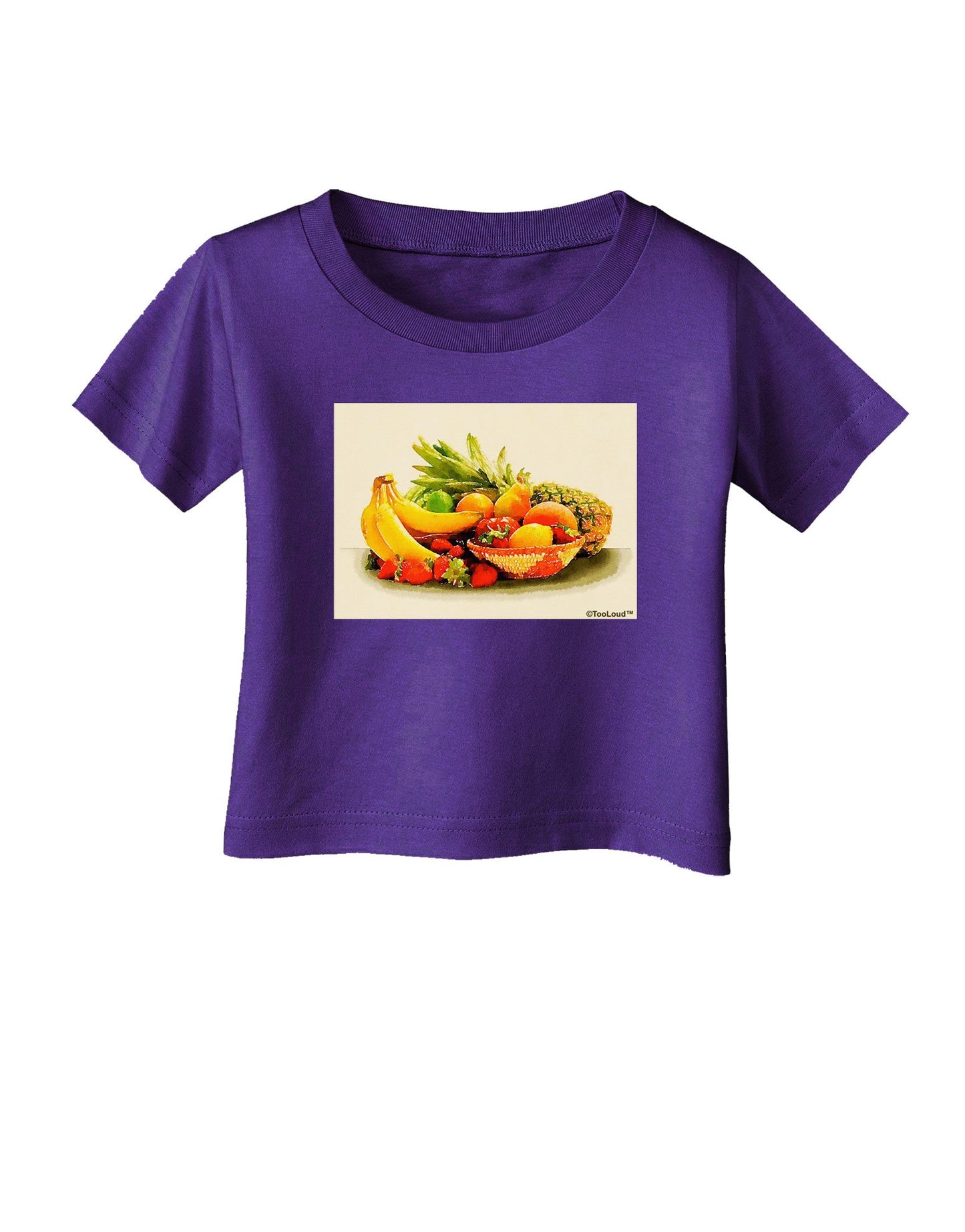 Watercolor Fruit Bowl 2 Infant T-Shirt Dark-Infant T-Shirt-TooLoud-Purple-06-Months-Davson Sales