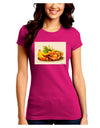 Watercolor Fruit Bowl 2 Juniors Crew Dark T-Shirt-T-Shirts Juniors Tops-TooLoud-Hot-Pink-Juniors Fitted Small-Davson Sales