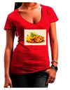 Watercolor Fruit Bowl 2 Juniors V-Neck Dark T-Shirt-Womens V-Neck T-Shirts-TooLoud-Red-Juniors Fitted Small-Davson Sales