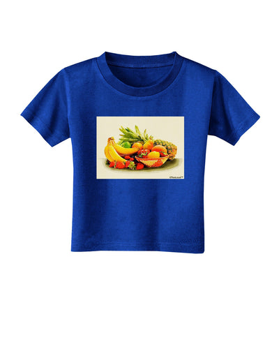 Watercolor Fruit Bowl 2 Toddler T-Shirt Dark-Toddler T-Shirt-TooLoud-Royal-Blue-2T-Davson Sales