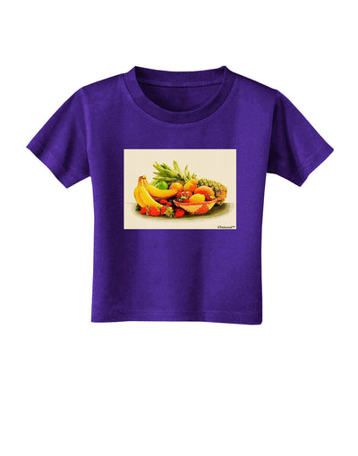 Watercolor Fruit Bowl 2 Toddler T-Shirt Dark-Toddler T-Shirt-TooLoud-Purple-2T-Davson Sales