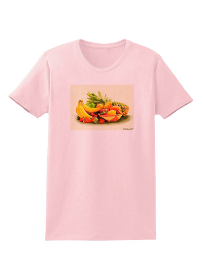 Watercolor Fruit Bowl 2 Womens T-Shirt-Womens T-Shirt-TooLoud-PalePink-X-Small-Davson Sales