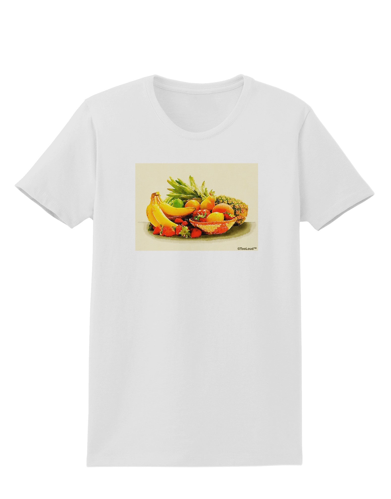 Watercolor Fruit Bowl 2 Womens T-Shirt-Womens T-Shirt-TooLoud-White-X-Small-Davson Sales