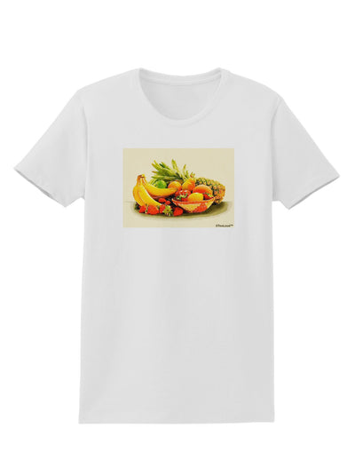 Watercolor Fruit Bowl 2 Womens T-Shirt-Womens T-Shirt-TooLoud-White-X-Small-Davson Sales