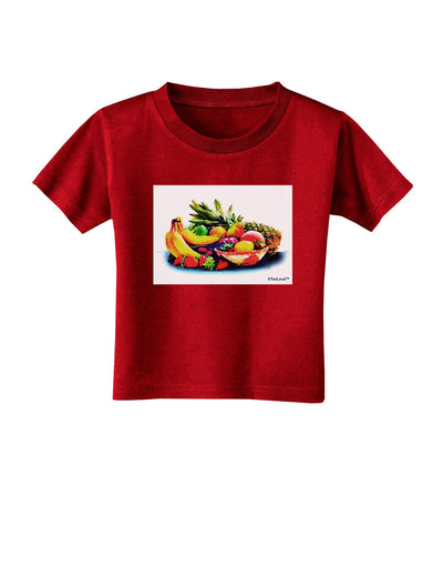 Watercolor Fruit Bowl 3 Toddler T-Shirt Dark-Toddler T-Shirt-TooLoud-Red-2T-Davson Sales