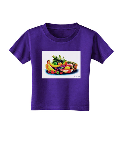 Watercolor Fruit Bowl 3 Toddler T-Shirt Dark-Toddler T-Shirt-TooLoud-Purple-2T-Davson Sales